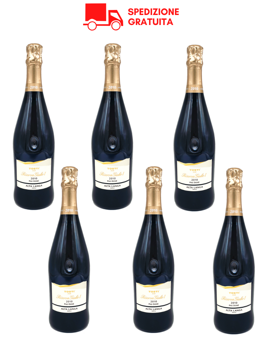 BOX 6 BOTTIGLIE Tosti1820 ALTA LANGA DOCG RISERVA GIULIO I Pas Dosè Blanc de Noirs 2010
